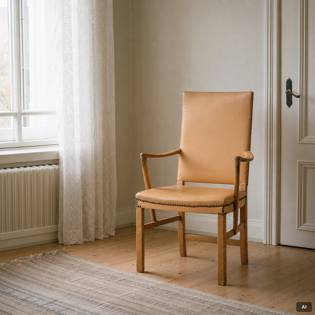 Carl Malmsten, Armchair, “Gustavus”, Åfors Möbelfabrik, second half of the 20th century.