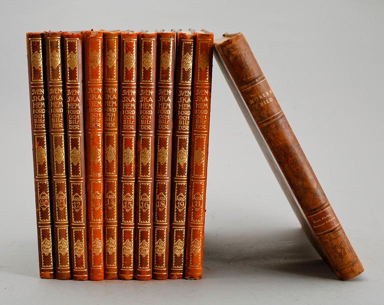 BÖCKER, 10 vol, Svenska hem i ord och bilder, Stockholm E Lundqvists Bokförlag.