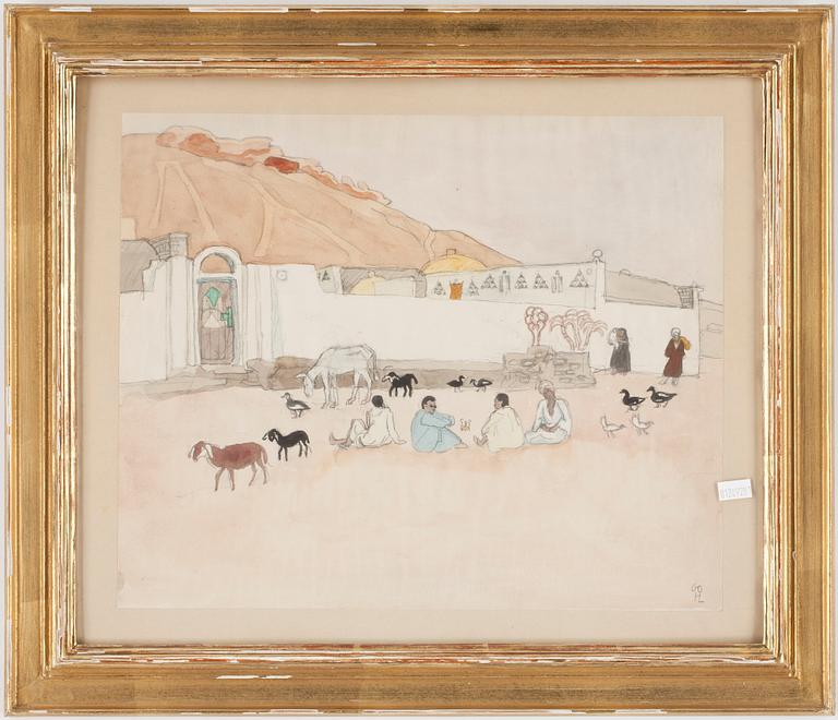 HILDING LINNQVIST, akvarell, monogramsign o dat 60.