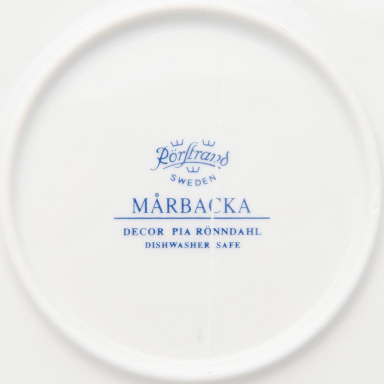 A 'Mårbacka' set of dinnerware and teacups, circa 32 pieces, Rörstrand Sweden, latter half of the 20th Century.