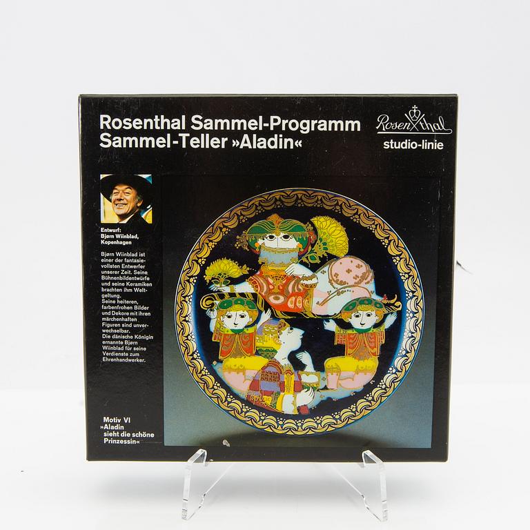 Björn Wiinblad, tallrikar 12 st "Aladin" för Rosenthal Studio-linie. 1970/80-tal porslin.
