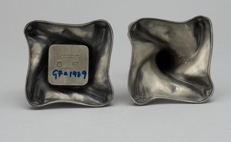 A 4 piece pewter writing set, Olof Ahlberg, Stockholm.