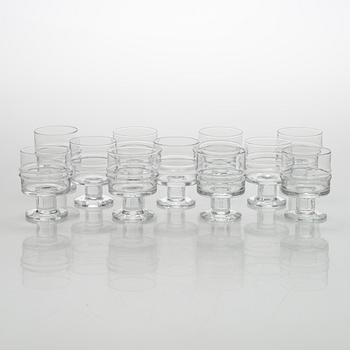 Timo Sarpaneva, set of 54 'Ripple' 2054 glasses for Iittala.