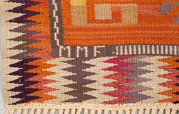 Märta Måås-Fjetterström, a carpet, "Bäckahästen", flat weave, ca  306,5-310 x 203-205,5 cm, signed MMF.