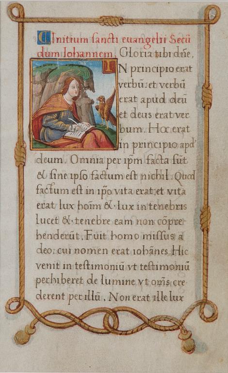 ILLUSTRERAT MANUSKRIPT, troligen Frankrike 14-1500-tal.