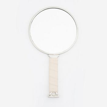 Eric Ericsson, a pewter and leather hand mirror 'Självbild Nr 3', 2012.