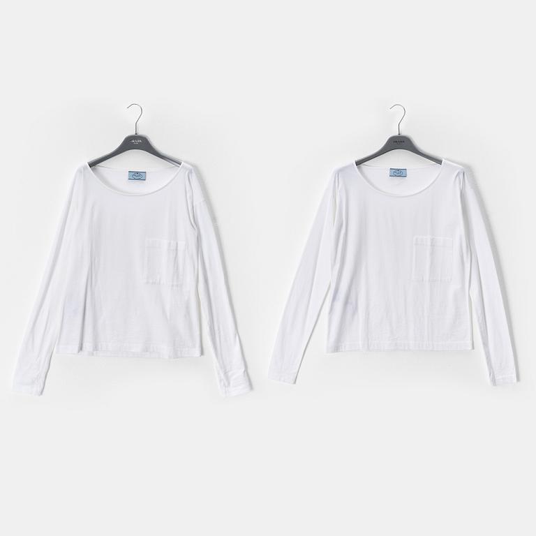 Prada, two cotton tops, size XS.