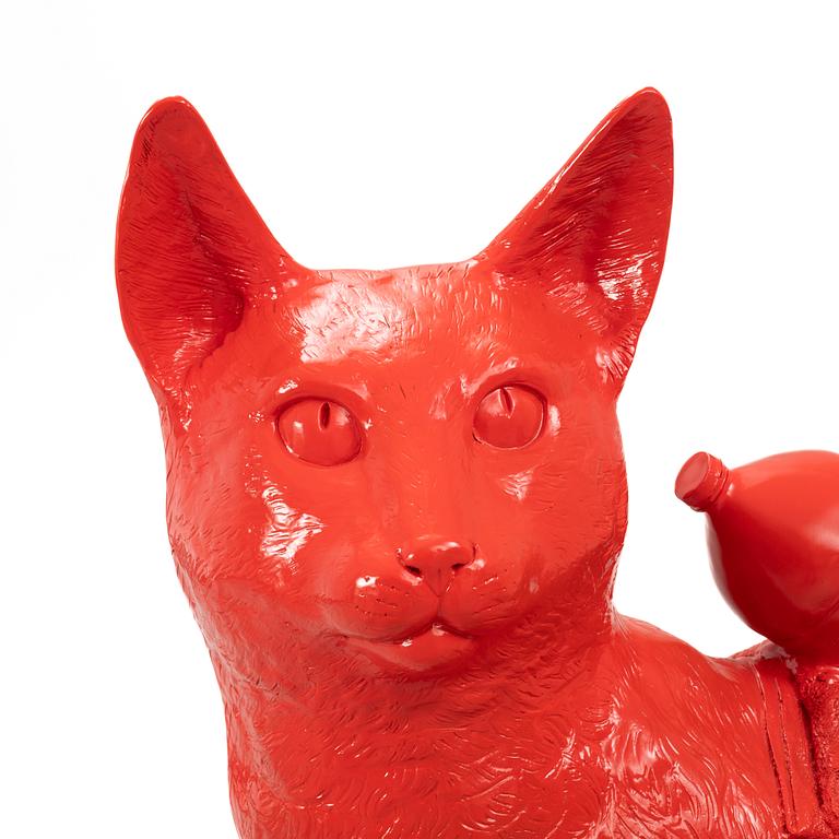 William Sweetlove, "Cloned Cat with pet bottle" (Red).