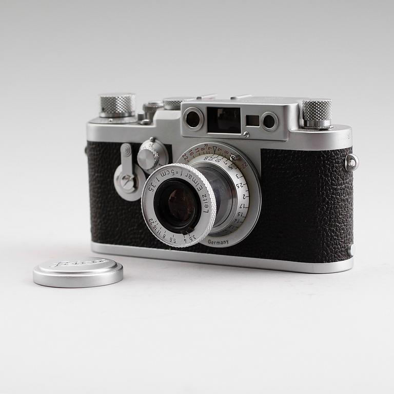 KAMERA med OBJEKTIV och VISOFLEX I, 1+3+1, Leica IIIg, nr. 877 071, Ernst Leitz, GMBH Wetzlar, Tyskland. 1957.