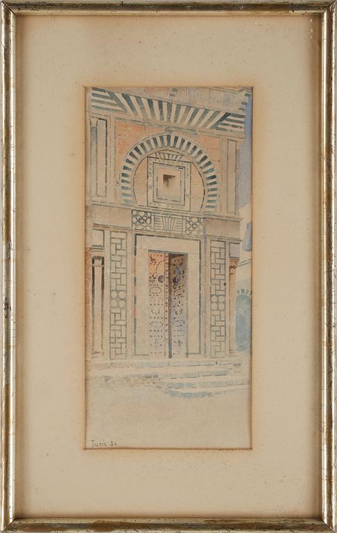 AXEL AXELSSON, akvarell, daterad Tunis -86.