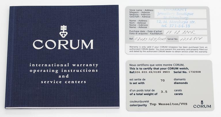 Corum, Facettes, wristwatch, 34 x 29 mm.