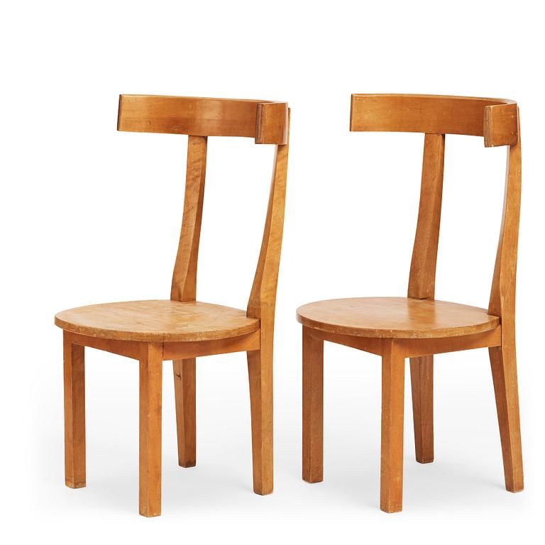 Carl Hörvik, attributed to, a pair of chairs, Hyresgästernas Möbelaffär,(HSB) 1930's.