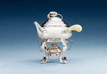 1080. A Georg Jensen "Blossom" teapot on stand, Copenhagen 1918, 830/ 1000 silver, design nr 2.