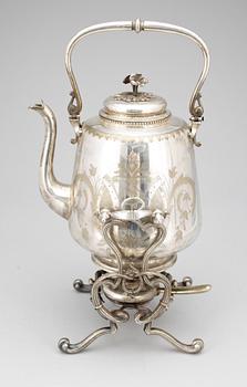 TEKÖK / SAMOVAR, nysilver, CR Carlström, rokokostil, omkring 1900.