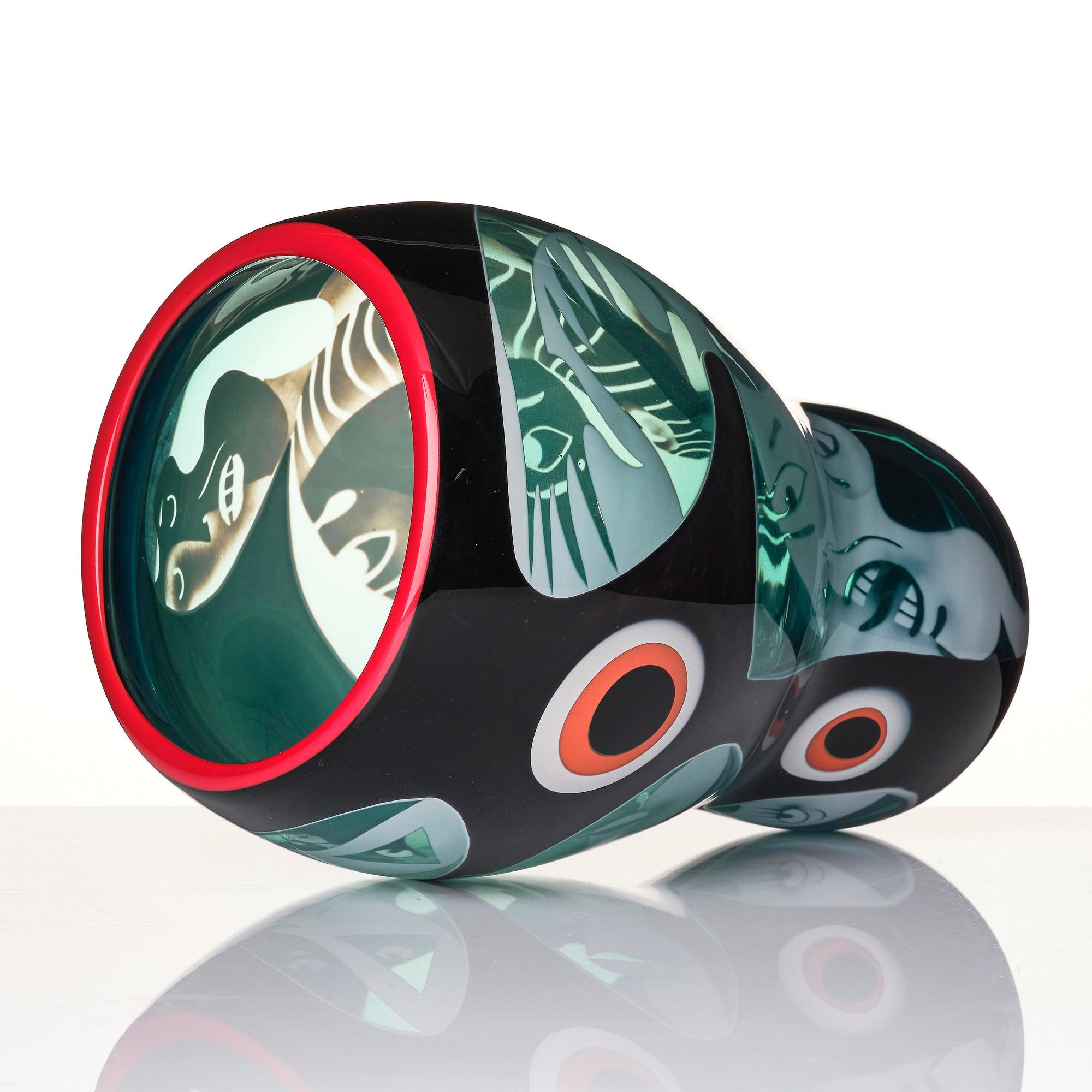 Peter Hermansson, a graal glass vase, blown by Micke Johansson, Örsjö, 2012.