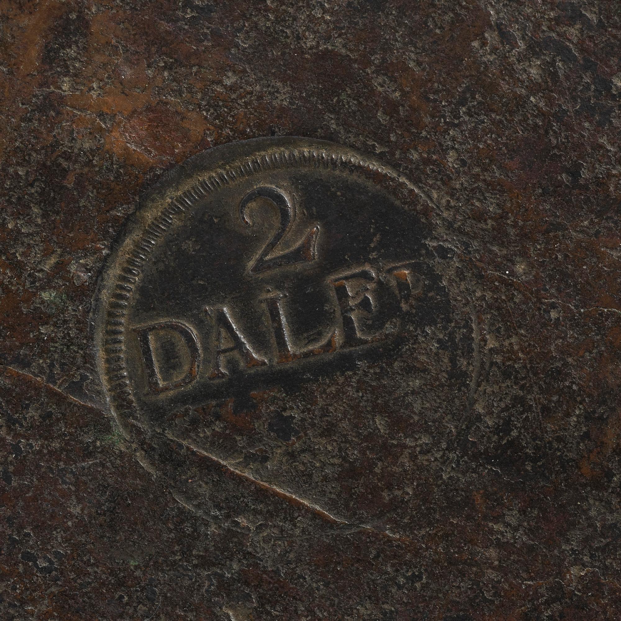 Fredrik I, plate money, 2 daler silver coin, Avesta 1737.