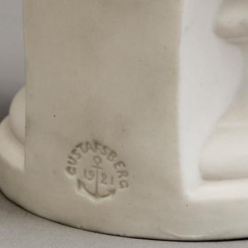 A PARIAN FIGURE AND A PAIR OF BUSTS, Gustafsberg ca 1900.