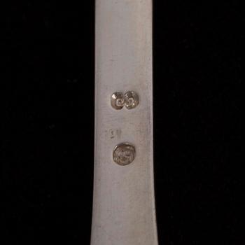 HUMMERGAFFLAR, 12 st, silver, Carl M. Cohr, Danmark 1924-52. Vikt 390 g.