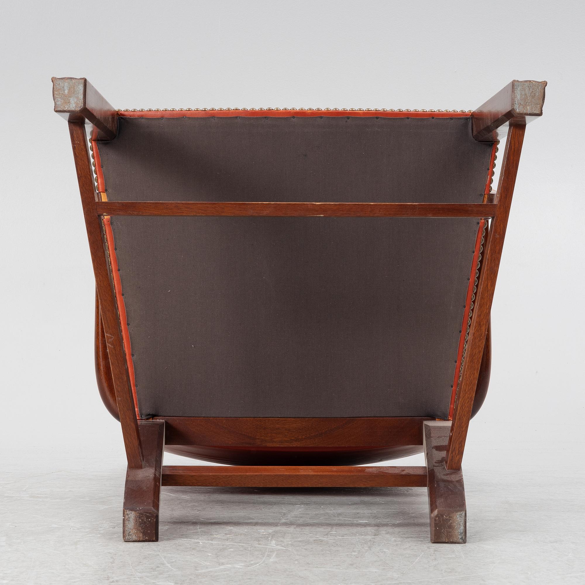 Kaare Klint, karmstol, modell 3758A, "The Red Chair", Rud. Rasmussen, Danmark, 1900-talets mitt.