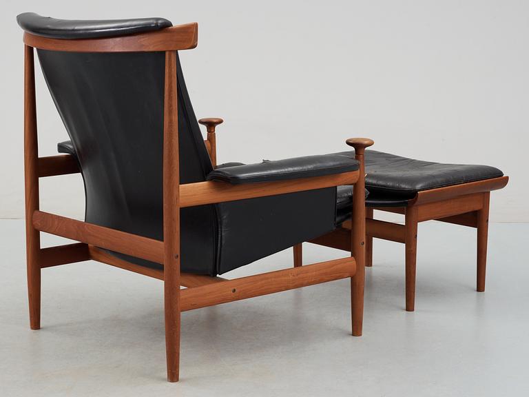 A Finn Juhl "Bwana" easy chair with ottoman, France & Son, Denmark 1960's.