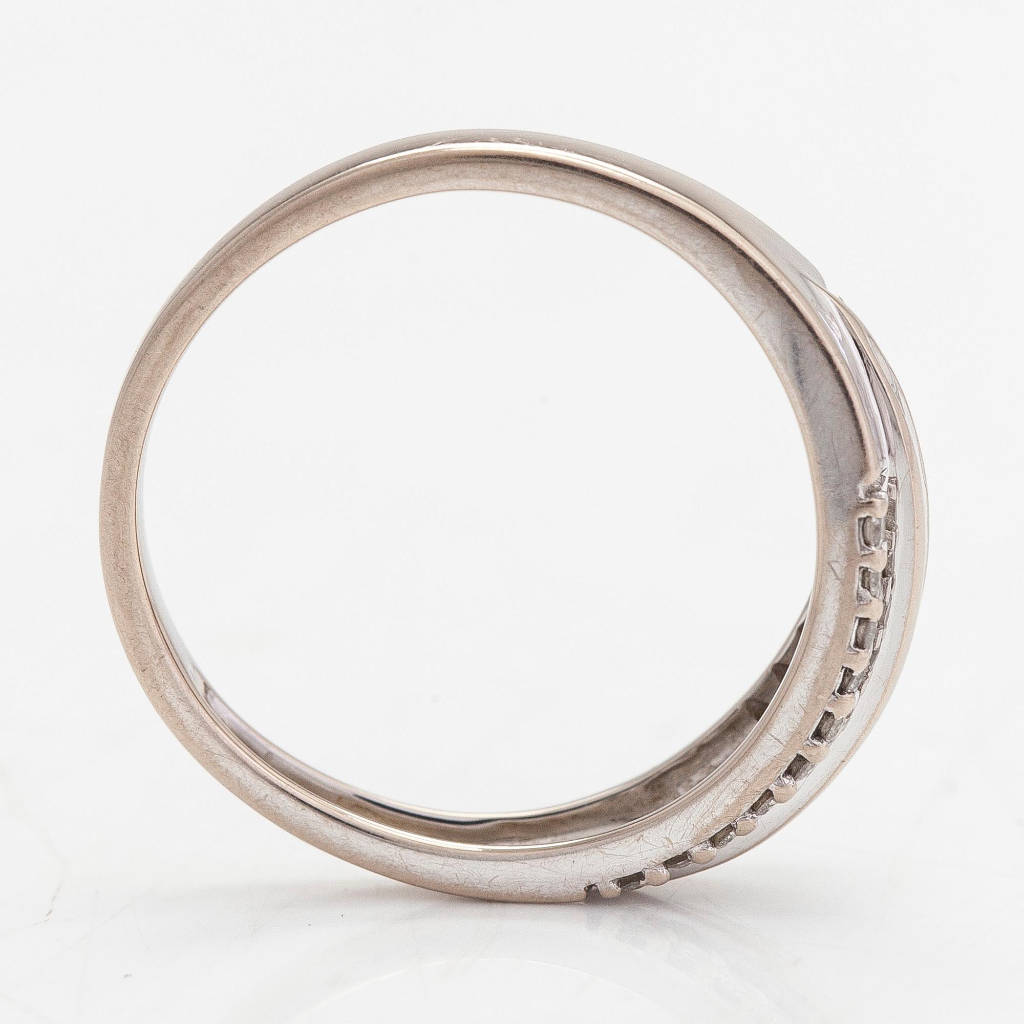 Ring, 14K vitguld och diamanter tot. ca 0,26 ct.  Kultakeskus, Tavastehus.