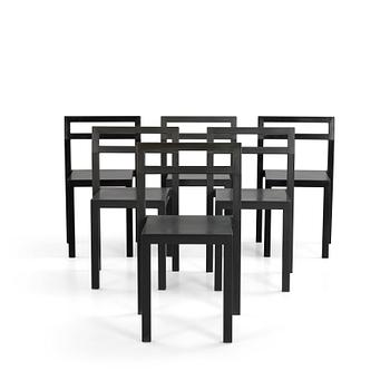 Boris Berlin/Poul Christiansen, a set of six 'Non' chairs, Komplot design, Källemo, 21st century.