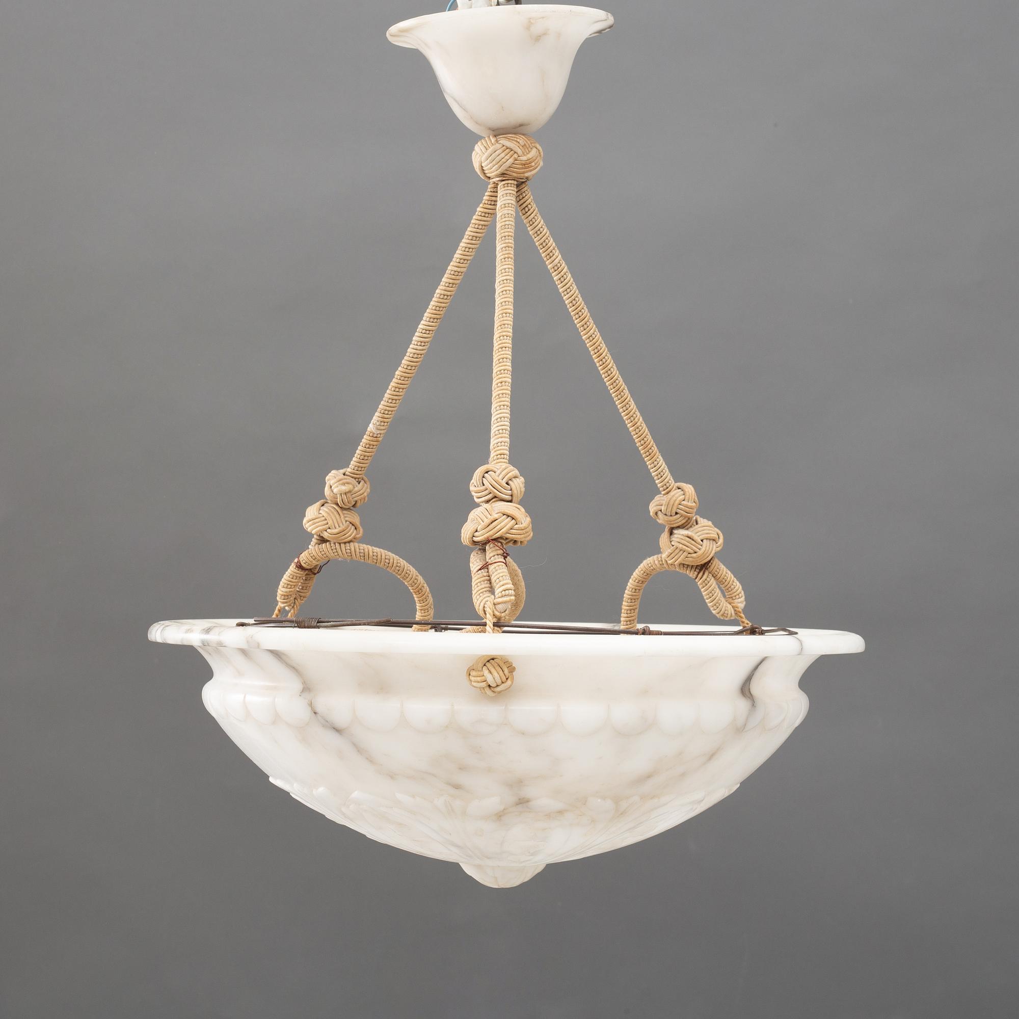 An alabaster ceiling lamp, 1920s.