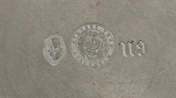 GLASUNDERLÄGG, 6 st, tenn, Firma Svenskt Tenn, Stockholm 1970.