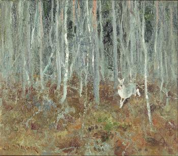 Thure Wallner, Hare i höstlandskap.