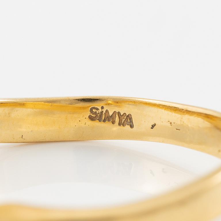 Ring, 18K guld med briljantslipad diamant.