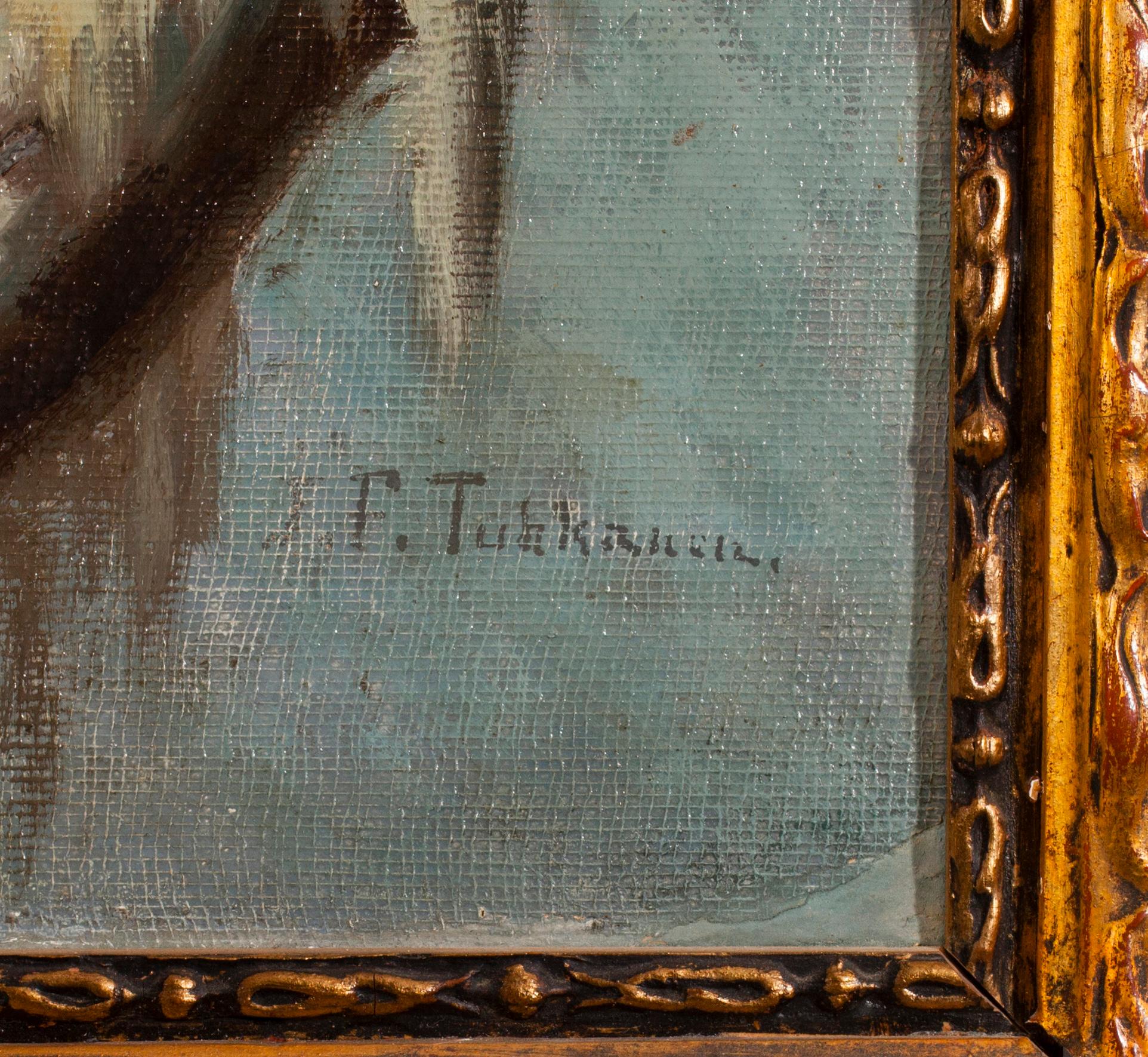 JOHAN FREDRIK TUHKANEN, olja på skiva, signerad.