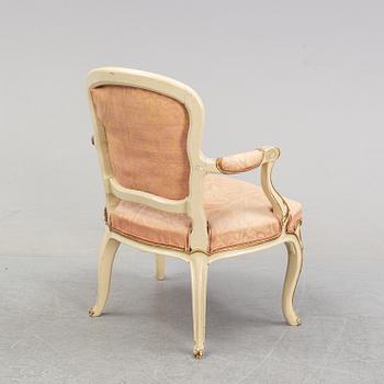 A mid 18th Century rococo armchair.