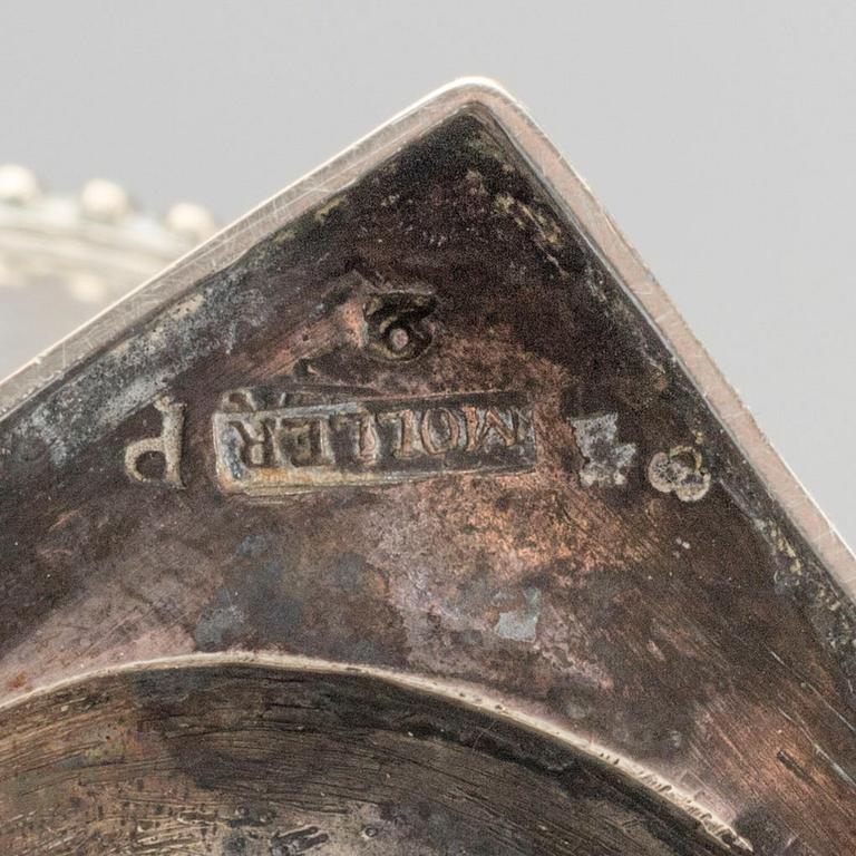 A Swedish 18th century silver suger bowl mark of Jacob Möller Malmö 1797, weight 513 gr.