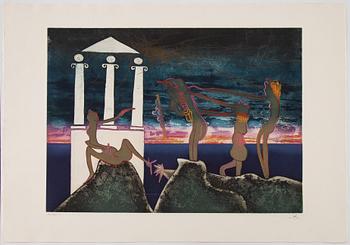 Roberto Matta, mapp med 10 st färgakvatinter, 1975, signerade med blyerts 30/125.