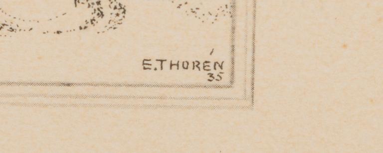 ESAIAS THORÉN, 3 kpl, litografeja, signeerattu ja päivätty E. Thorén 1935-38.
