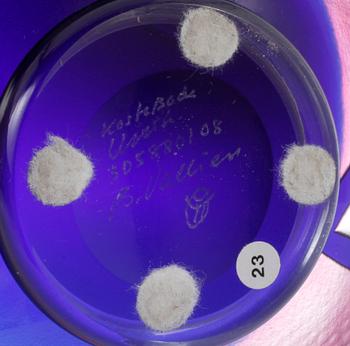 SKÅL, glas, "Nefertiti" Bertil Vallien, Kosta Boda 1988 Unik.