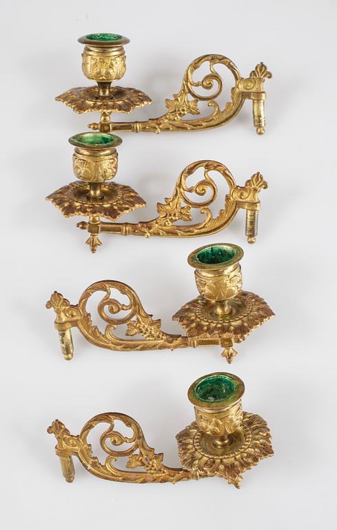 SPEGELLAMPETTER, ett par, senempire, 1800-talets första häft.