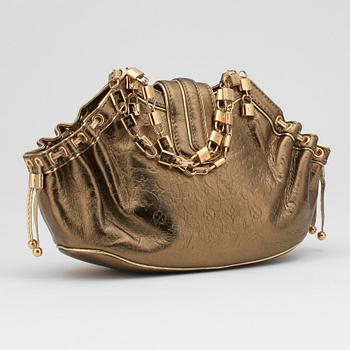 LOUIS VUITTON, a bronze coloured monogram leather handbag.