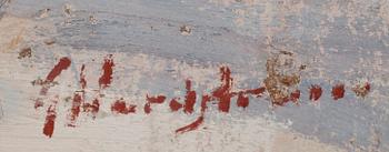 GUNNAR NORDSTRÖM, olja på pannå, signerad.