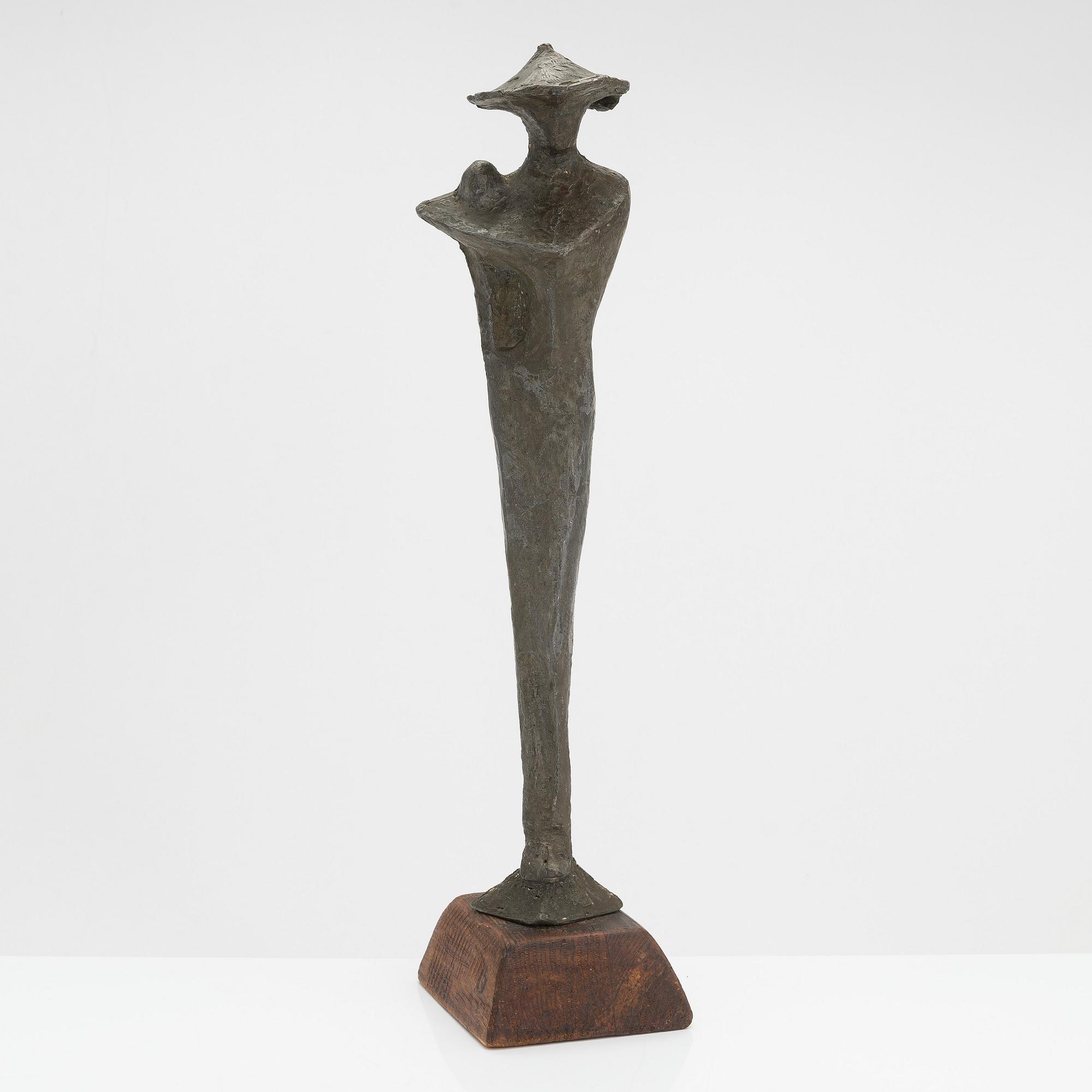 Unto Hietanen, skulptur, brons, signerad.