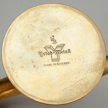 LJUSSTAKAR, 4 st, mässing, "Liljan", Ivar Ålenius Björk för Ystad-Metall, 1900-tal.