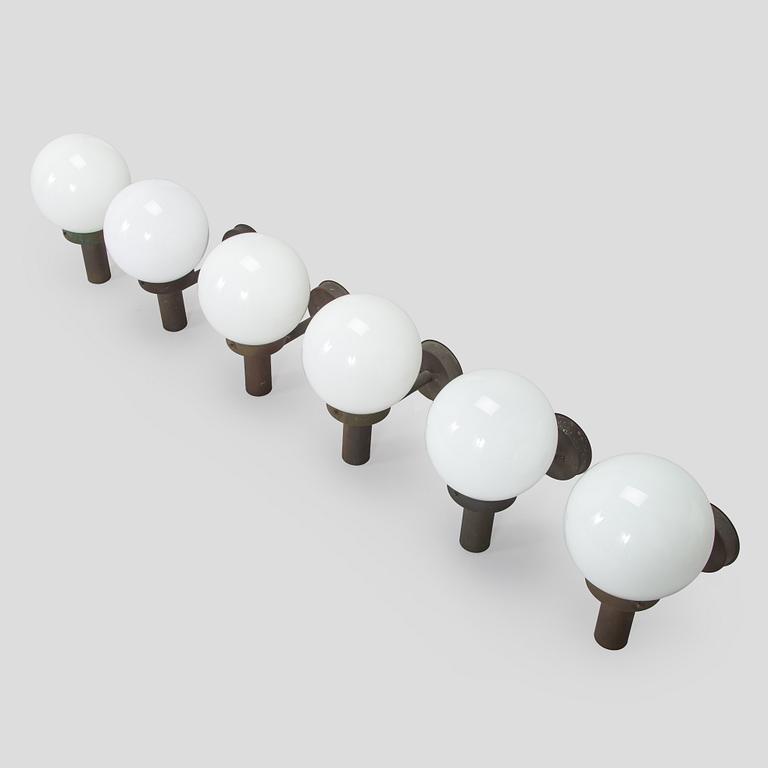 Lisa Johansson-Pape, A set of six of 1970s outdoor wall lights '140-015' for Stockmann Orno.