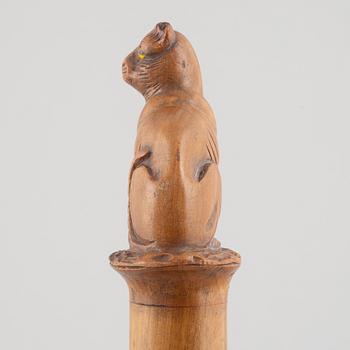 A carved wooden letter opener in the manner of Sophia Isberg, 19th century.