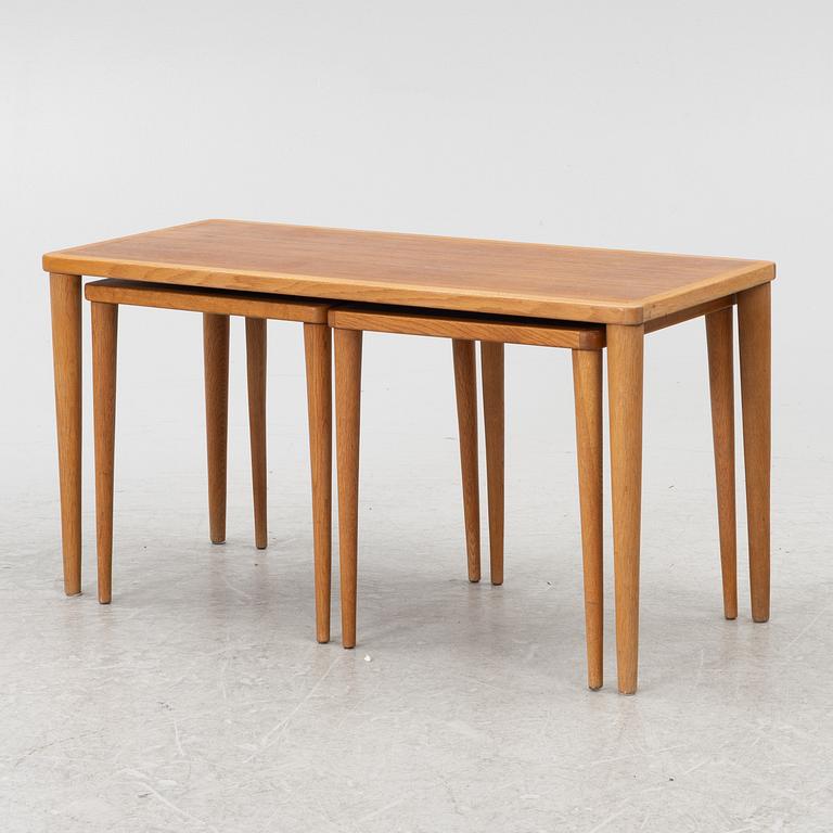A three-piece nesting table, 1950's/60's.