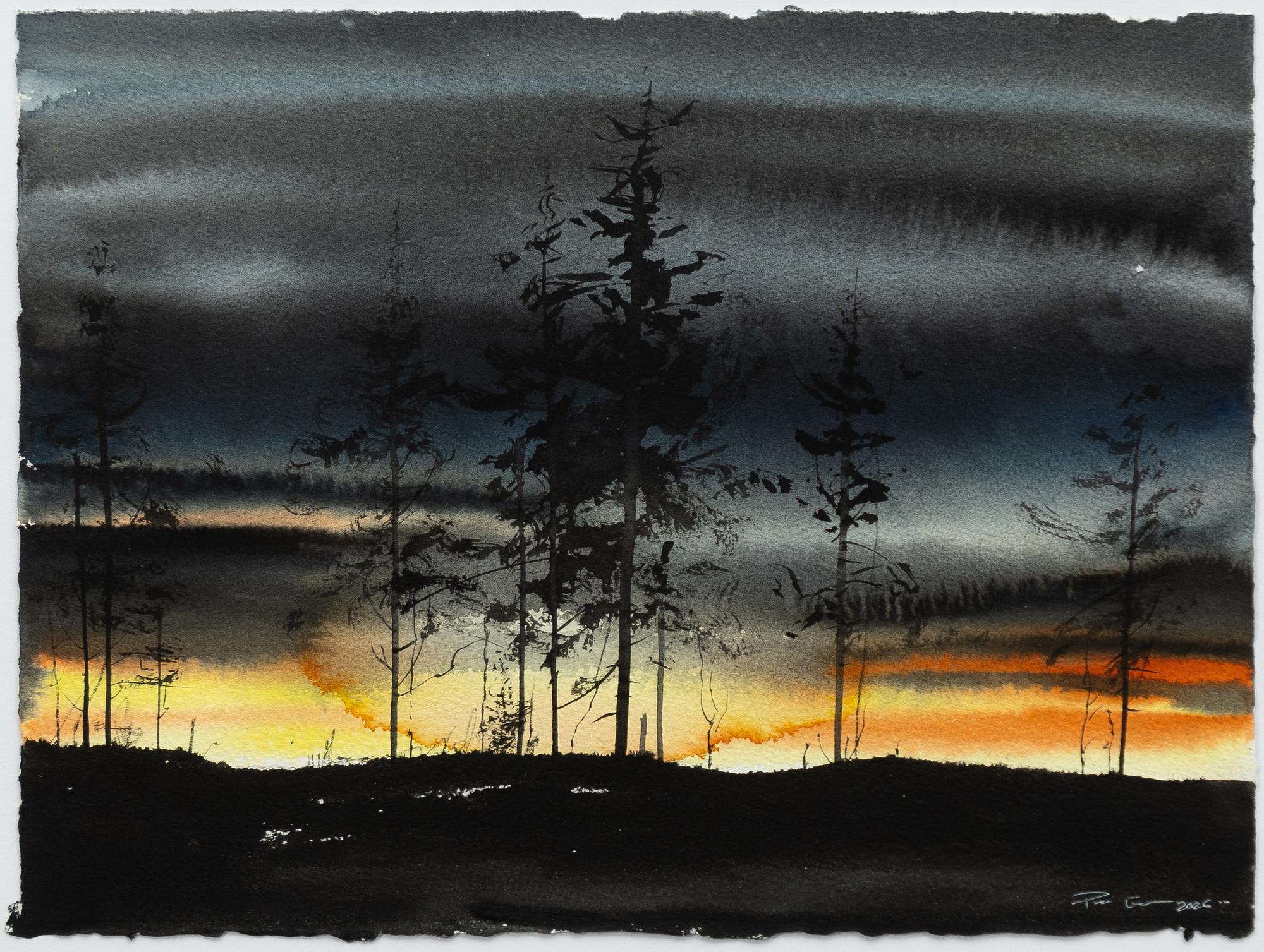 Peter Eugén, Trees in the evening twilight.