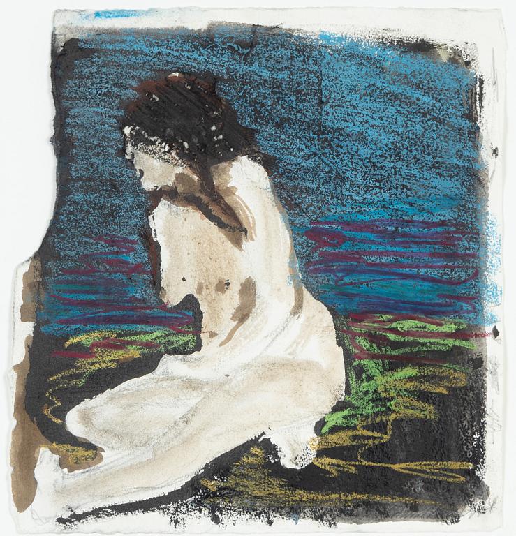 Hans Wigert, blandteknik på papper, signerad.