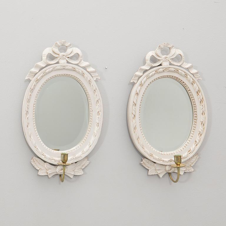 Wall sconces, a pair, Gustavian style, second half of the 20th century.