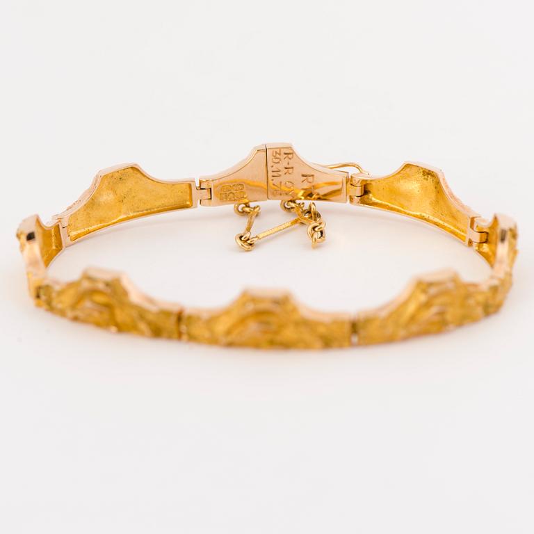 BJÖRN WECKSTRÖM,  ARMBAND "Golden Bridge", 14K guld, Lapponia 1977.