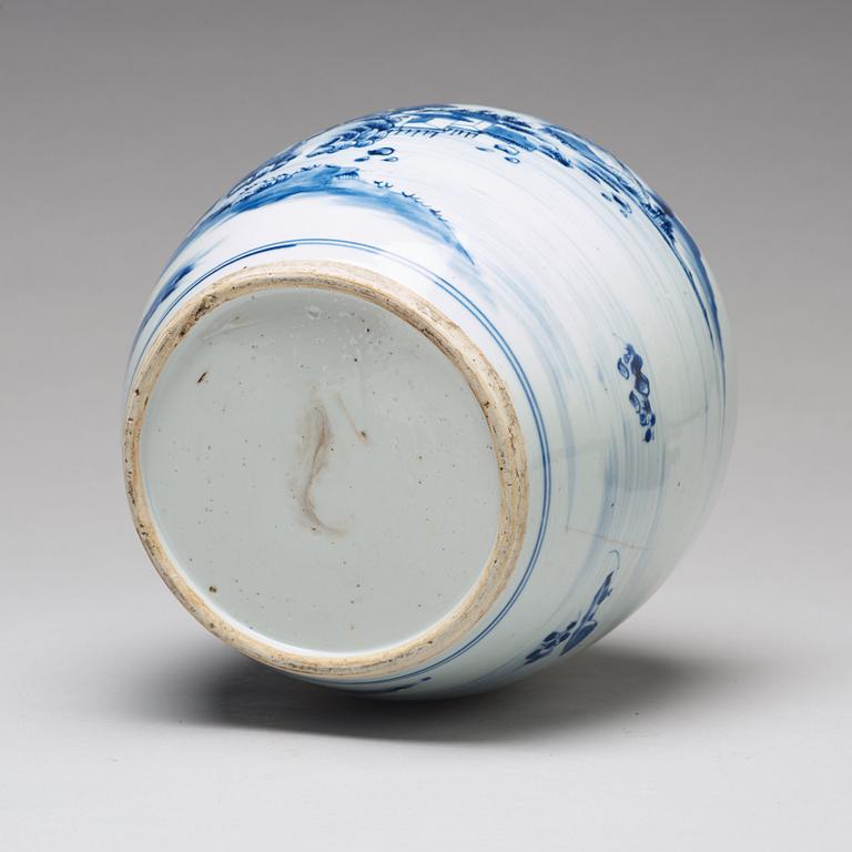 A blue and white jar, Qing dynasty, Qianlong (1736-95).