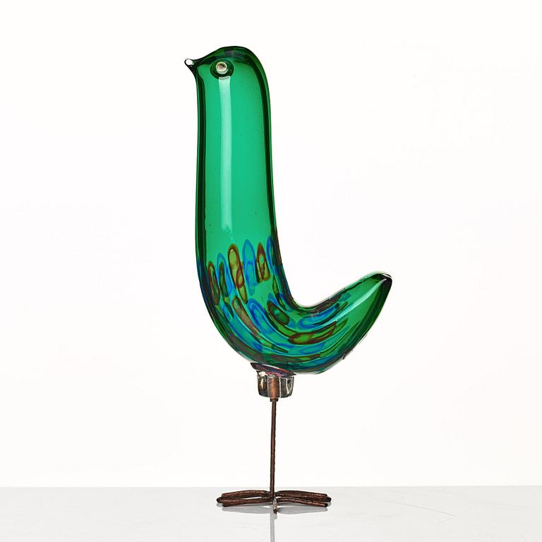 Alessandro Pianon, skulptur, fågel, "Pulcino", Vistosi, Murano, Italien 1960-tal.